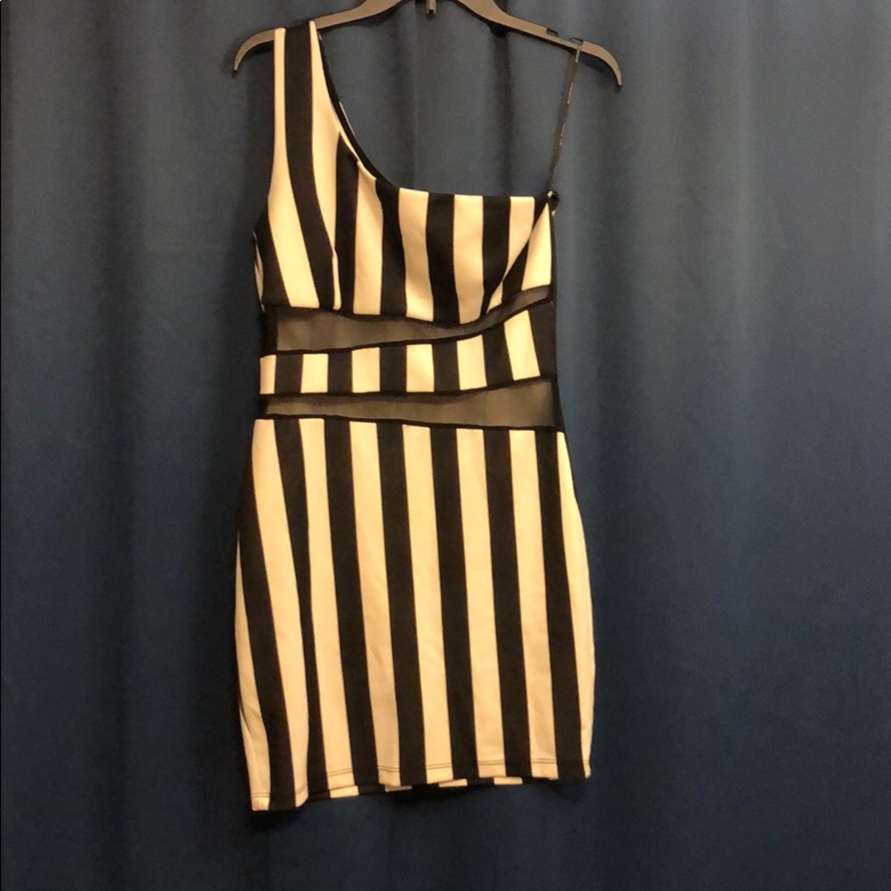 Peep Waist Striped Dress